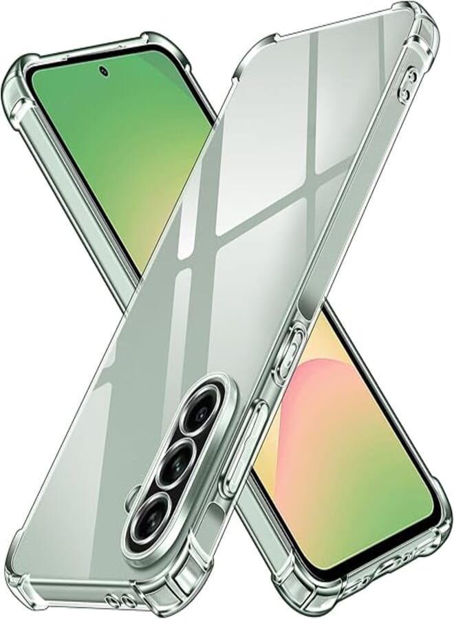 ivoler Clear Silicone Case for Samsung Galaxy A56 5G with Shockproof Protective Corners, Thin Soft Transparent Protective Flexible TPU Transparent Mobile Phone Case Scratch-Resistant Case Cover